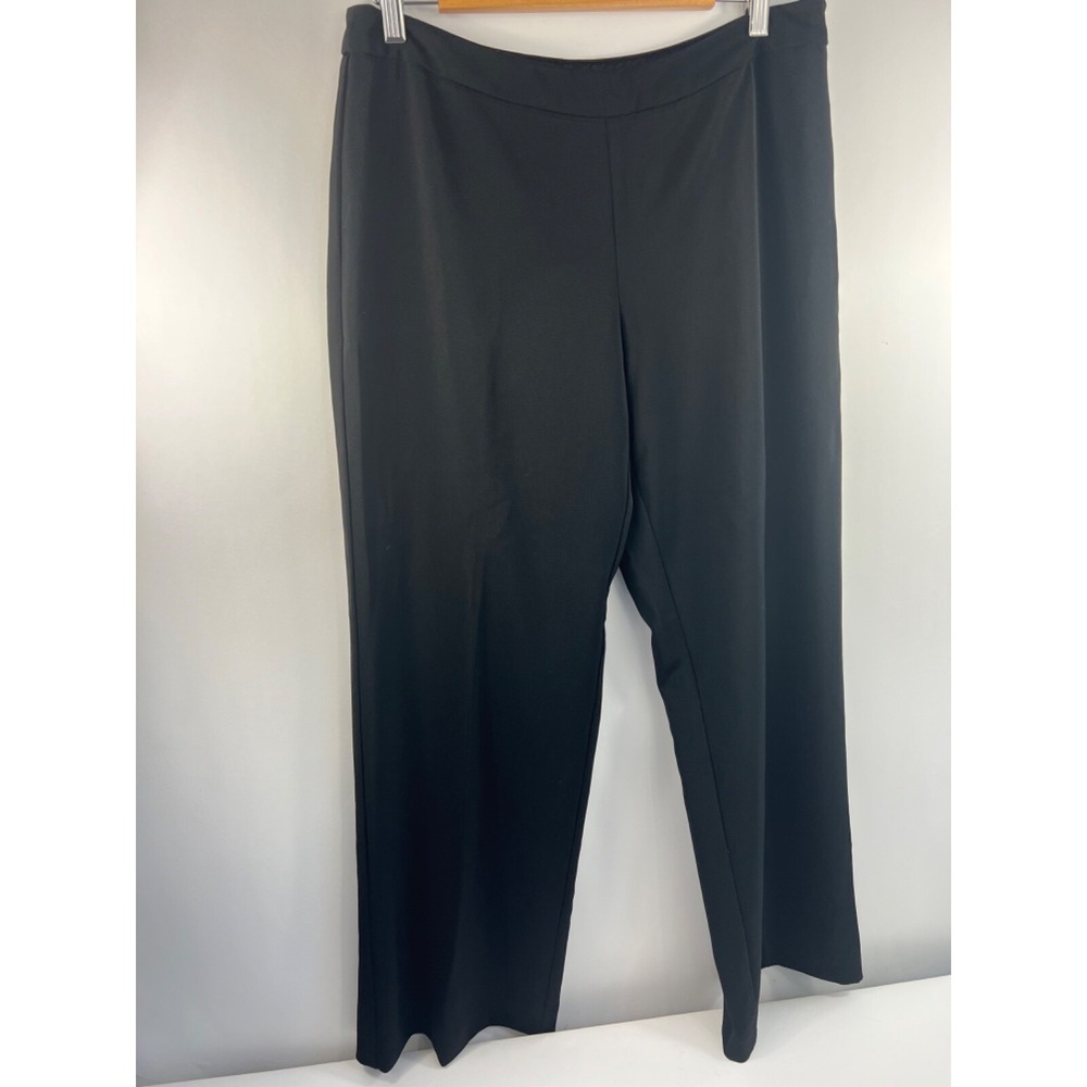 White House Black Market Pants‎ Women's Sz 12S Black Wide Leg Stretch Side Zip